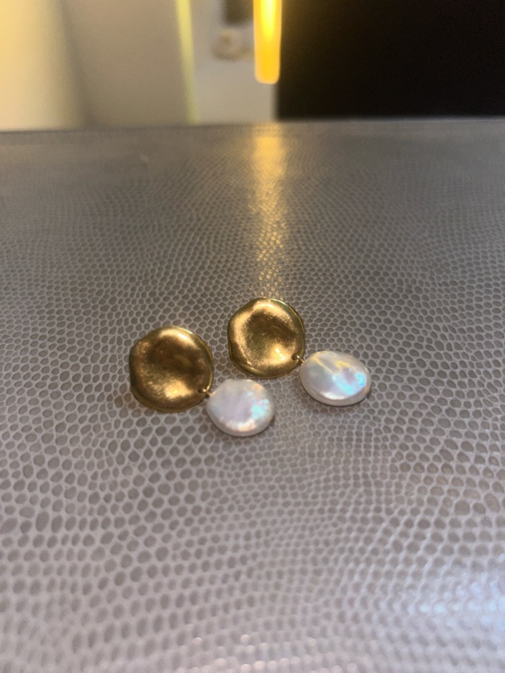 Chan Luu Two Tiered White Keshi Pearl Earrings - Picture 4 of 7